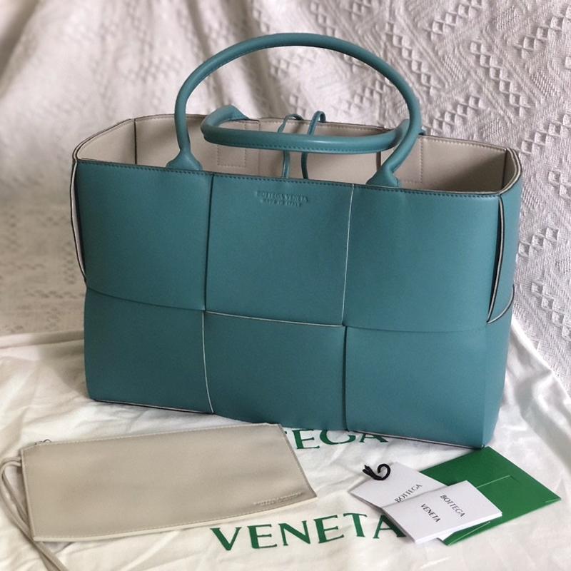 Bottega Veneta Handbags 609175 Plain Water Green and Grey White